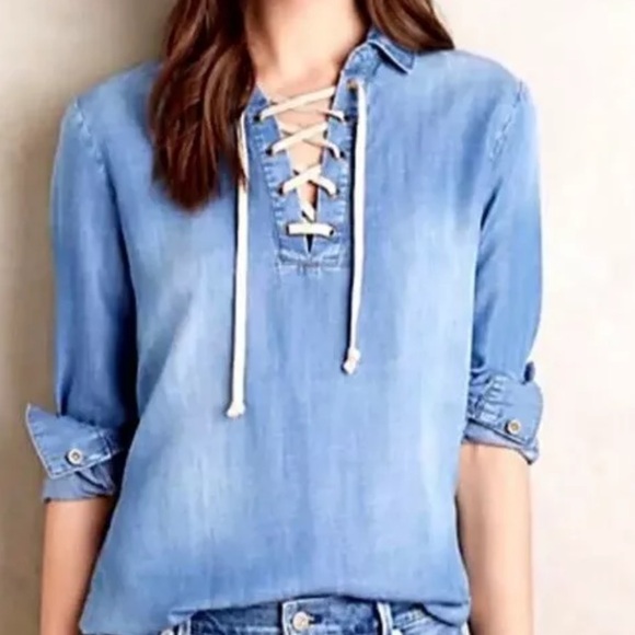 cloth & stone Tops - Anthropologie Cloth & Stone Chambray Top.